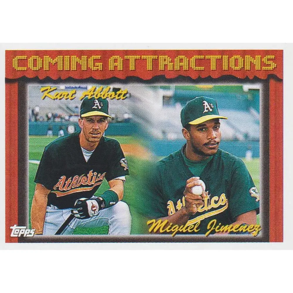 1994 Topps Kurt Abbott / Miguel Jimenez CA, RC # 773 Oakland Athletics